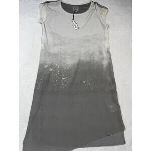 GoSilk Go By GoSilk Ombre Washable Silk Dress Gray Beige Size L Minimalist Luxe